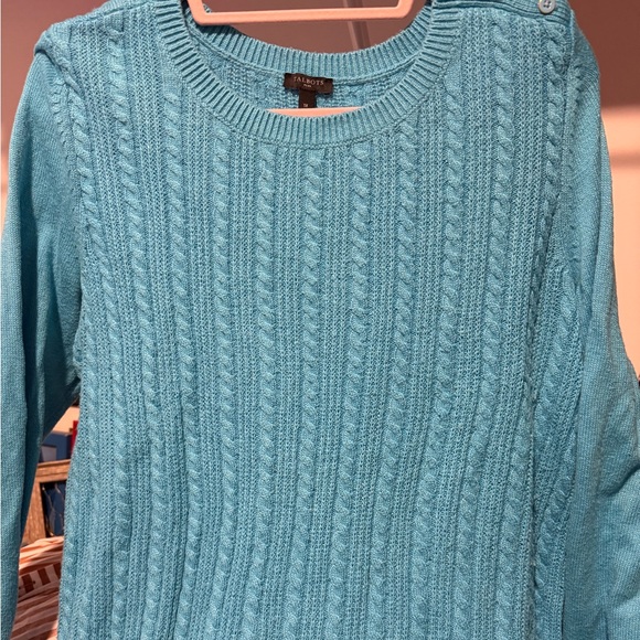 Talbots Sweaters - Talbots Women's Aqua Cable Knit Crewneck Sweater plus size 1x